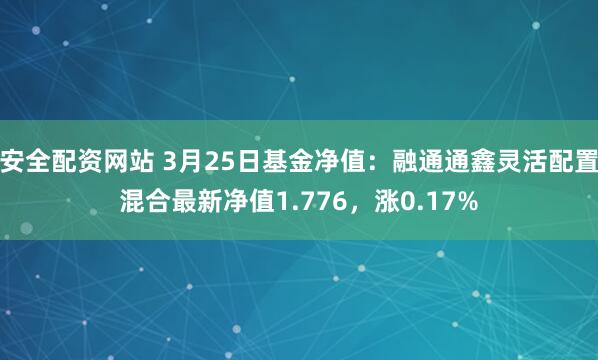 安全配资网站 3月25日基金净值：融通通鑫灵活配置混合最新净值1.776，涨0.17%