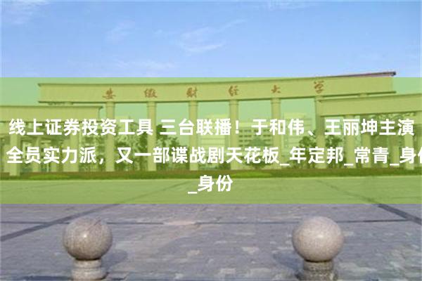 线上证券投资工具 三台联播！于和伟、王丽坤主演，全员实力派，又一部谍战剧天花板_年定邦_常青_身份