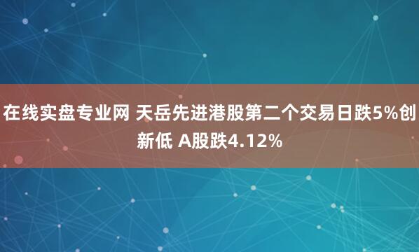 在线实盘专业网 天岳先进港股第二个交易日跌5%创新低 A股跌4.12%