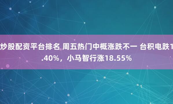 炒股配资平台排名 周五热门中概涨跌不一 台积电跌1.40%，小马智行涨18.55%